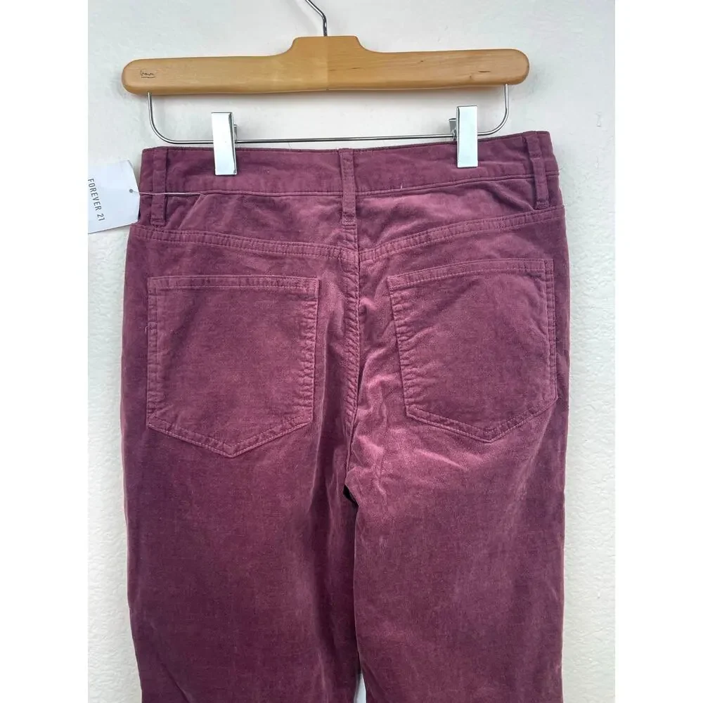 NWT Forever 21 Womens‎ Pants Sz M 70s Flare Velvet Festival Bell Bottom Stretchy - Picture 6 of 10